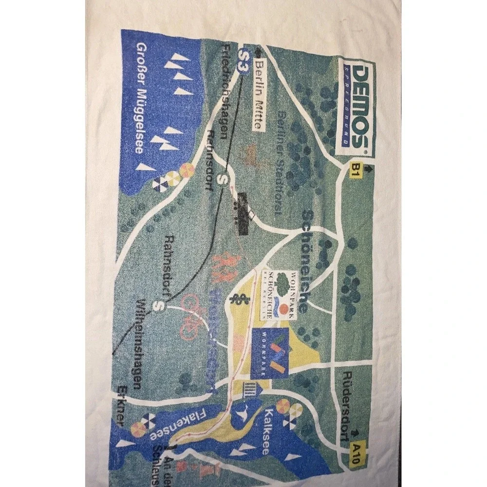 Vintage Beach Towel Map Of Berlin